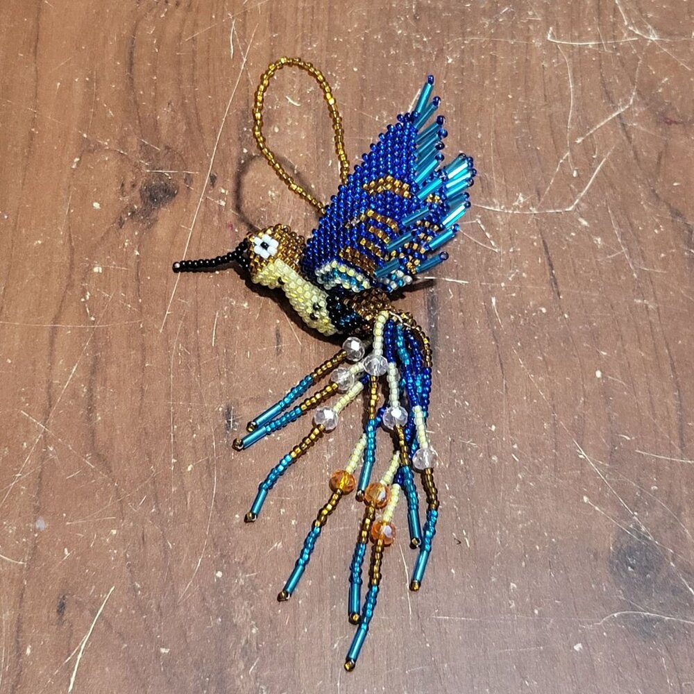 Beaded Hummingbird Ornament Mayan Arts - Picture 5 of 11